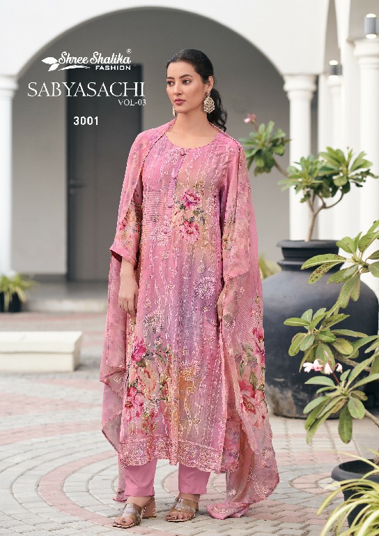 shree shalika sabyasachi vol 3 georgette print fashionable suit material for women