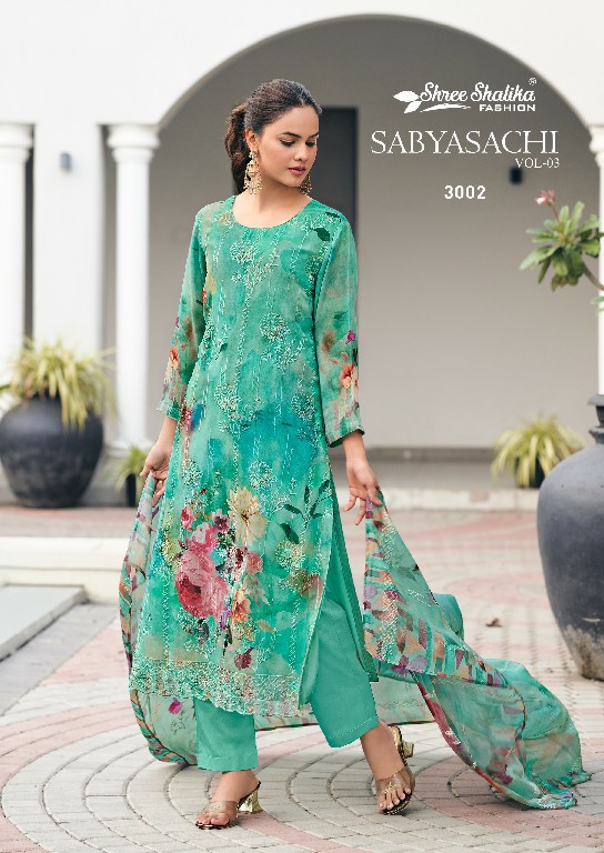 shree shalika sabyasachi vol 3 georgette print fashionable suit material for women