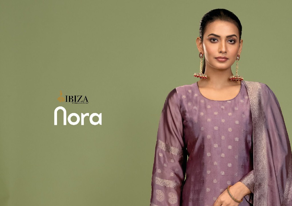 ibiza nora banglory silk jacquard premium indian unstitch 3pcs dress