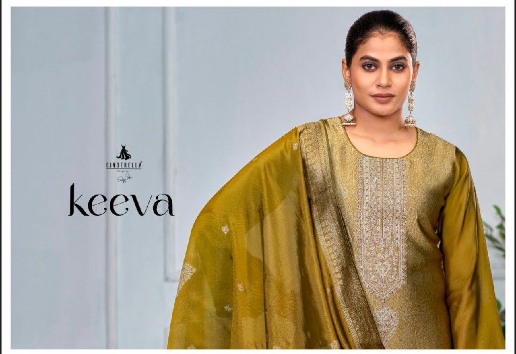 cinderella keeva vol 2 banglory silk jacquard elegant style unstitch 3pcs dress