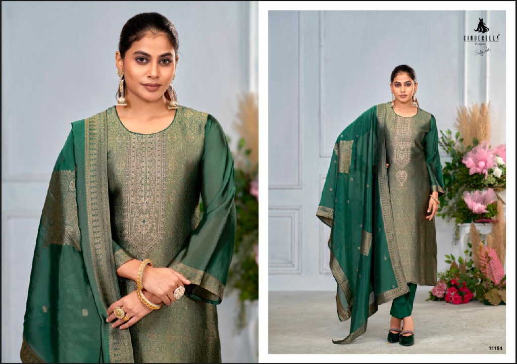 cinderella keeva vol 2 banglory silk jacquard elegant style unstitch 3pcs dress