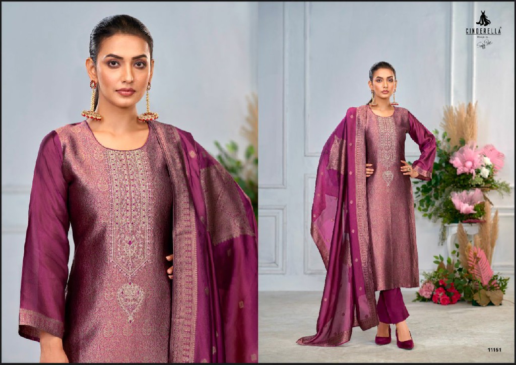 cinderella keeva vol 2 banglory silk jacquard elegant style unstitch 3pcs dress