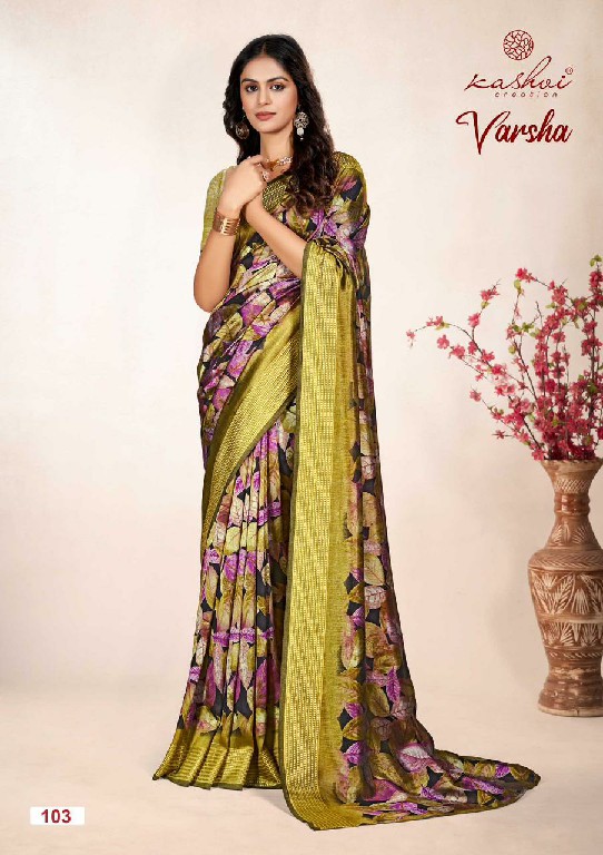 Kashvi Varsha Vol-1 Wholesale Black Vichitra Dobby Border Ethnic Sarees