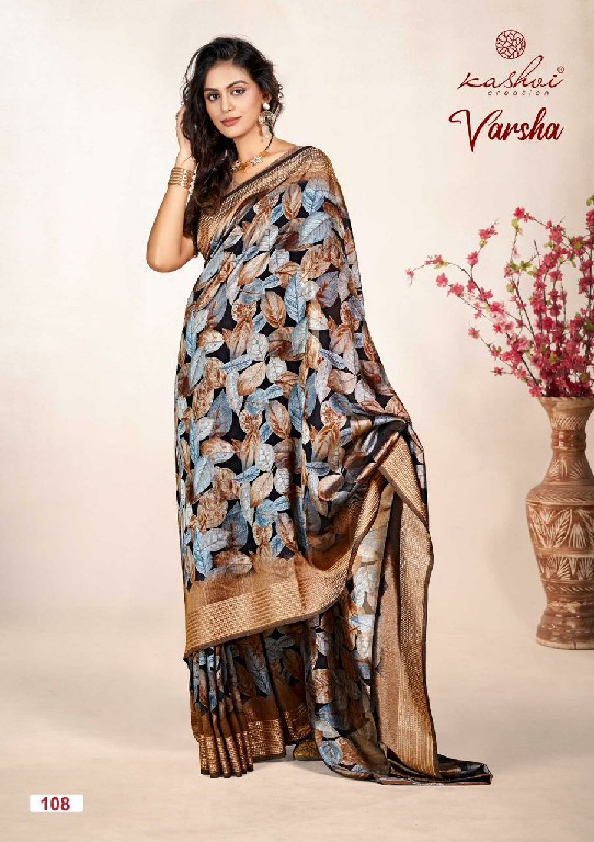 Kashvi Varsha Vol-1 Wholesale Black Vichitra Dobby Border Ethnic Sarees