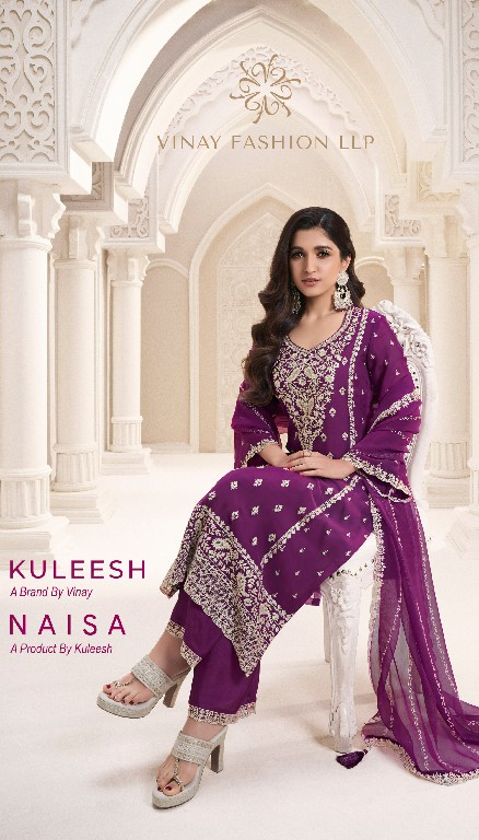 Vinay Kuleesh Naisa Wholesale Dual Tone Thread Embroidered Straight Suits