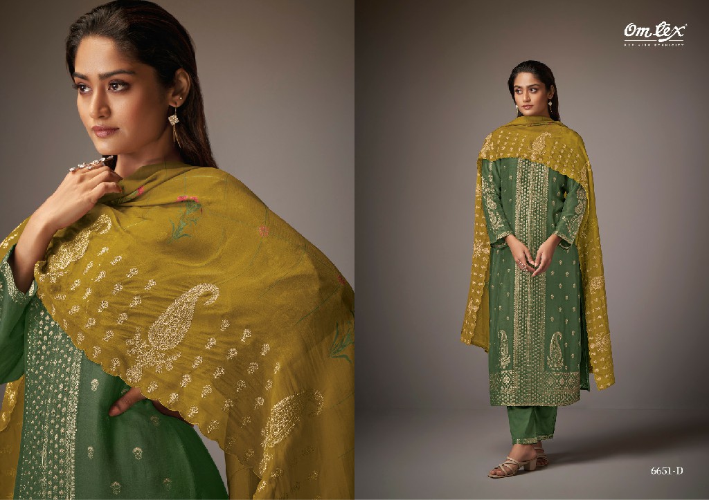 Omtex Shazia Wholesale Muslin Jacquard With Handwork Salwar Suits