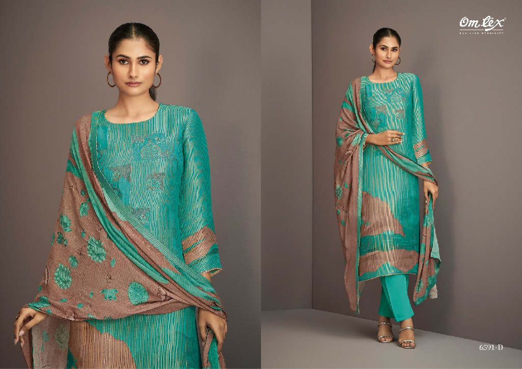 Omtex Zareen Wholesale Muslin Jacquard With Handwork Salwar Suits