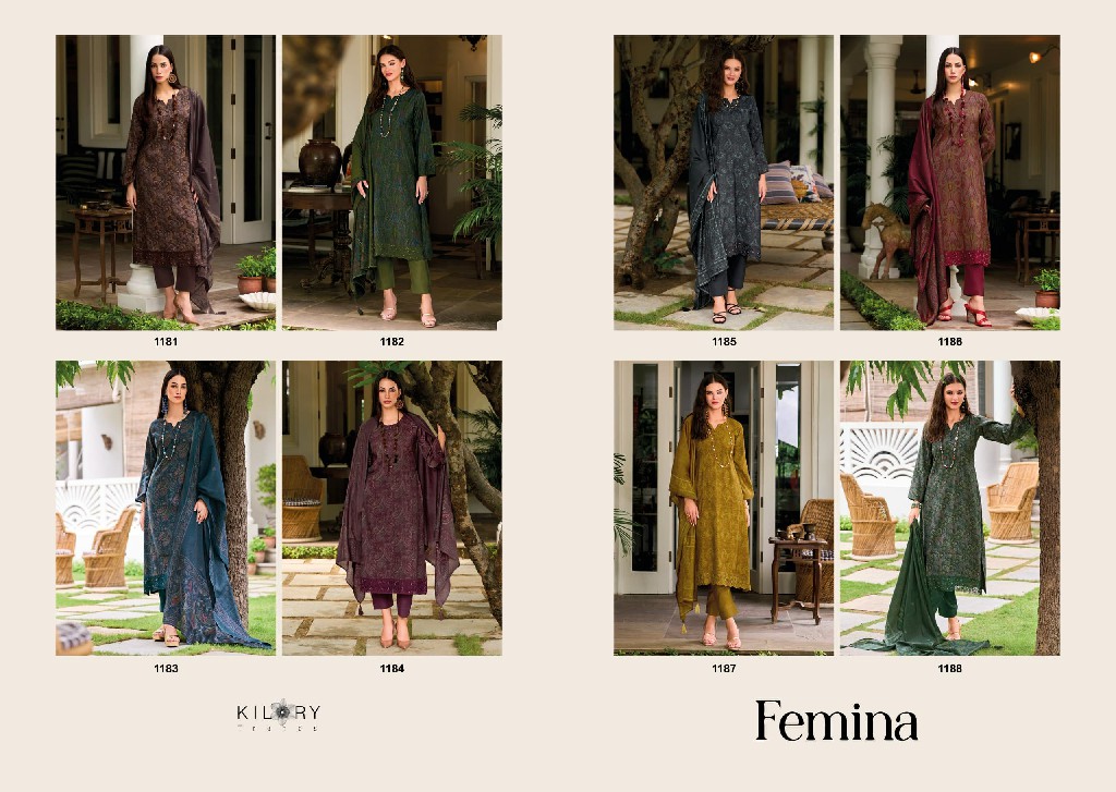 Kilory Femina Wholesale Pure Viscose Modal Silk With Embroidery Work Salwar Suits