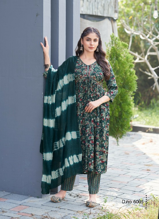 Mystic 9 Heena Vol-6 Wholesale Alia Cut Kurtis With Pant And Dupatta