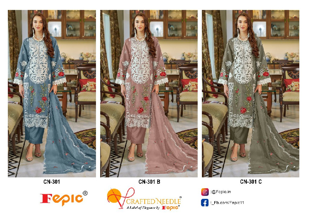 Fepic Crafted Needle CN-301 Wholesale Readymade Indian Pakistani Suits