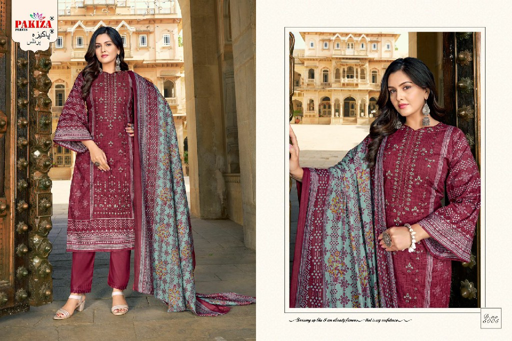Pakiza Abu Saeed Vol-50 Wholesale Lawn Cotton With Neck And Daman Embroidery Dress Material