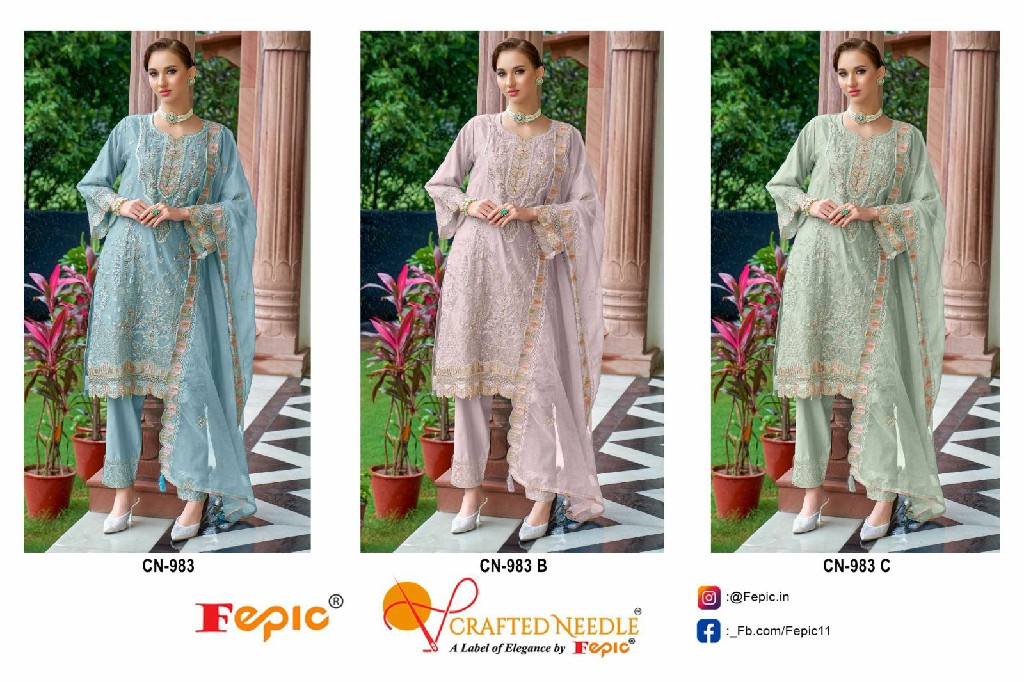 Fepic Crafted Needle CN-983 Wholesale Readymade Indian Pakistani Suits