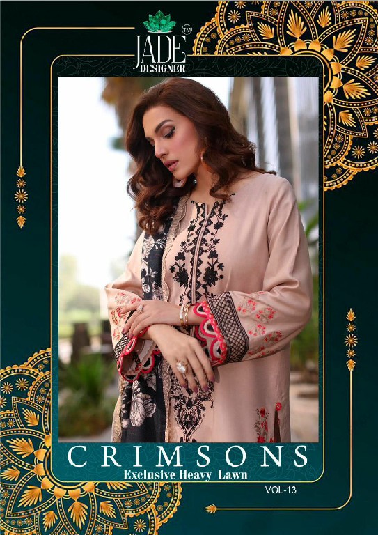 Jade Crimson Exclusive Heavy Lawn Vol-13 Wholesale Printed Dress Material