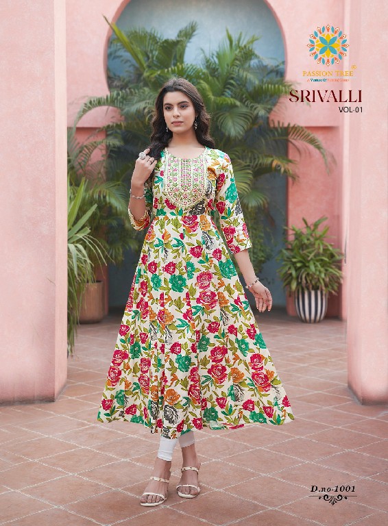 passion tree srivalli vol 1 rayon readymade daily wear plus size long kurti