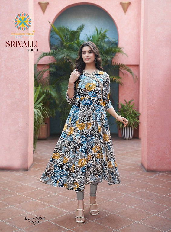 passion tree srivalli vol 1 rayon readymade daily wear plus size long kurti