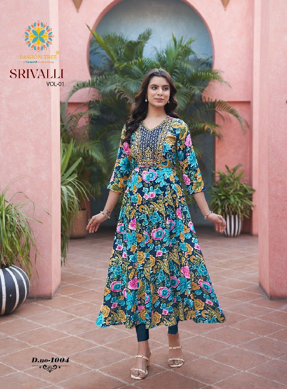 passion tree srivalli vol 1 rayon readymade daily wear plus size long kurti