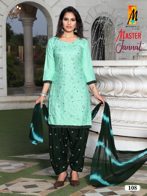 jannat Patiyala Vol-3 by master readymade rayon casual patiyala salwar kameez supplier