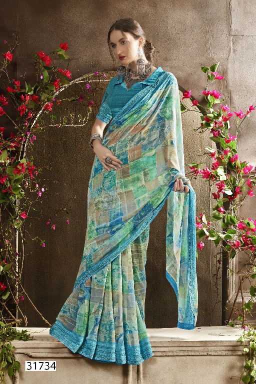 Vallabhi Vilokita Vol-5 Wholesale Abstract Print Georgette Fabrics Sarees