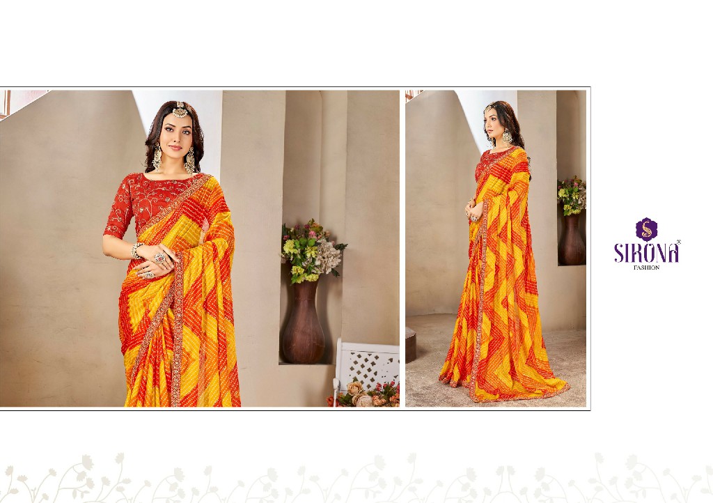 Sirona Shraddha Wholesale Moss Chiffon Fabrics Ethnic Sarees