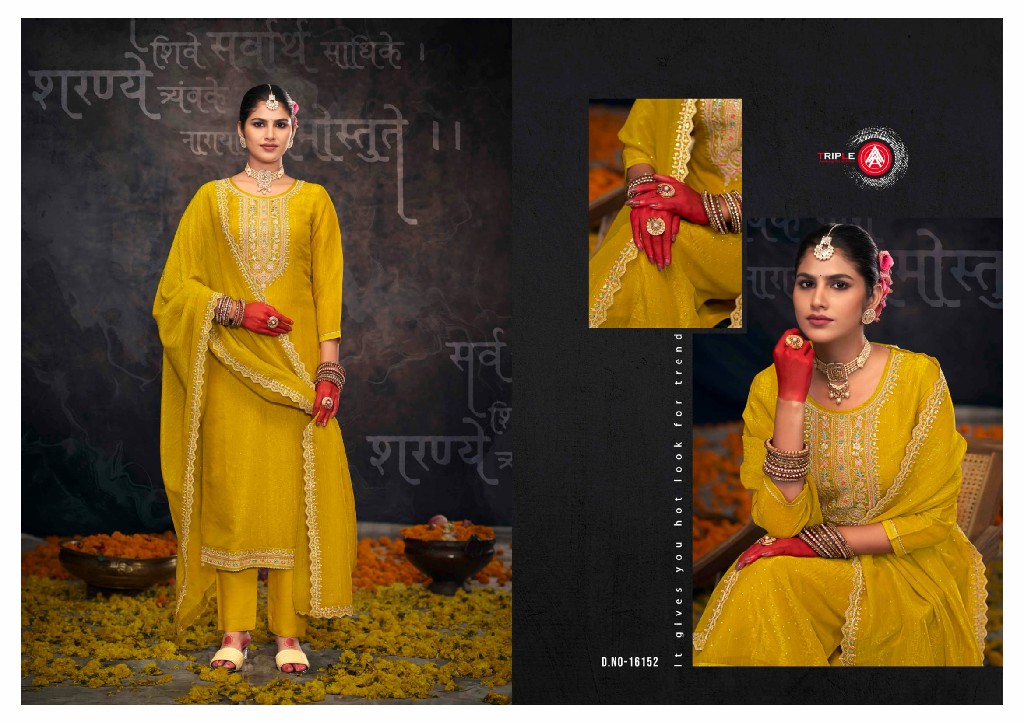 Triple AAA Gulabi Vol-2 Wholesale Crunchi Silk With Cording Work Dress Material