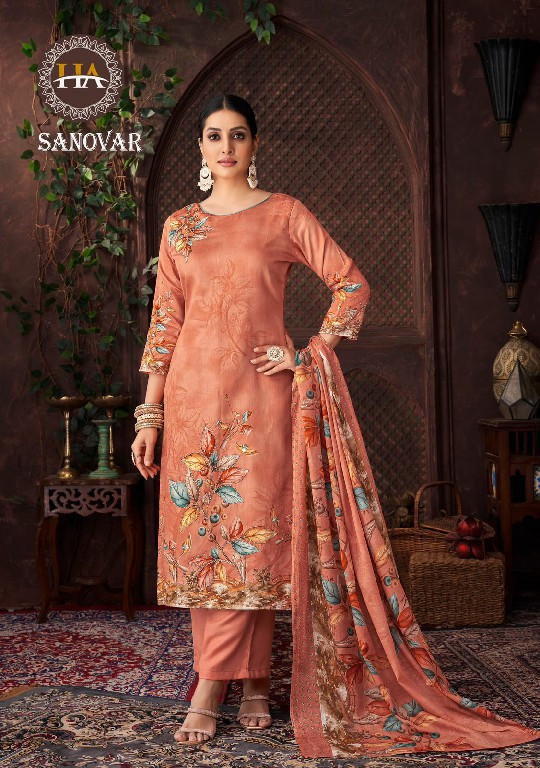 Harshit Sanovar Wholesale Pure Zam Cotton With Hand Work Dress Material