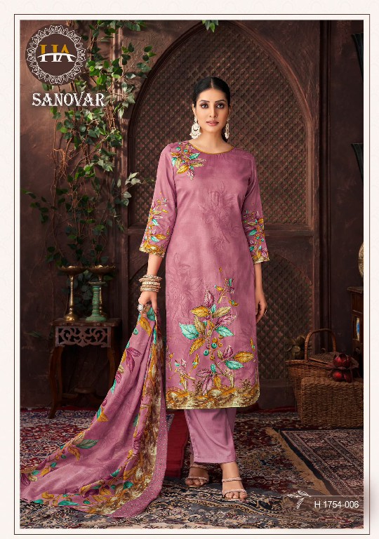 Harshit Sanovar Wholesale Pure Zam Cotton With Hand Work Dress Material