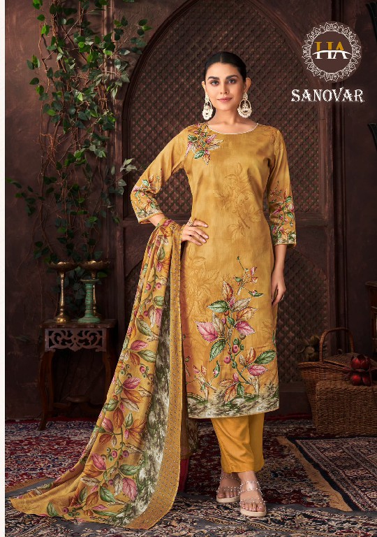 Harshit Sanovar Wholesale Pure Zam Cotton With Hand Work Dress Material