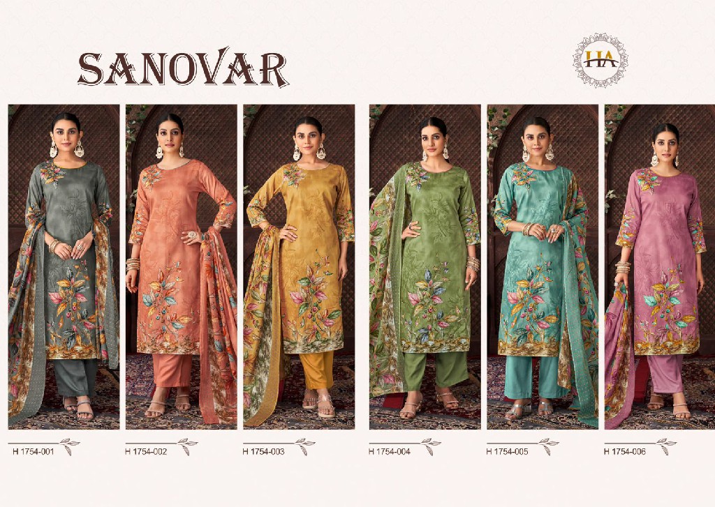 Harshit Sanovar Wholesale Pure Zam Cotton With Hand Work Dress Material