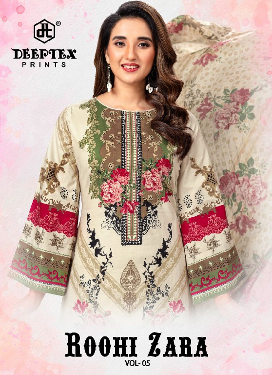 Deeptex Roohi Zara Vol-5 Wholesale Pure Cotton Printed Dress Material