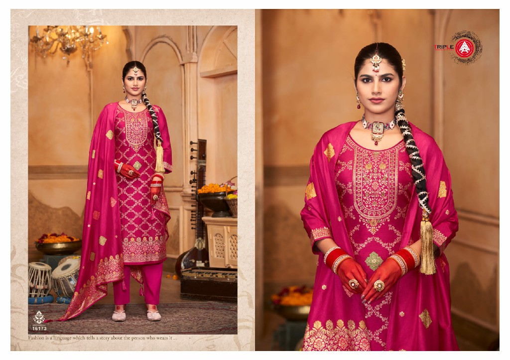 Triple AAA Forum Wholesale Viscose Russian Jacquard With Jarkan Work Dress Material