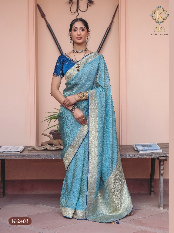 Kira Creation Kyaara Silk Vol-2 Wholesale Pure Viscose Dola Embroidered Blouse Sarees