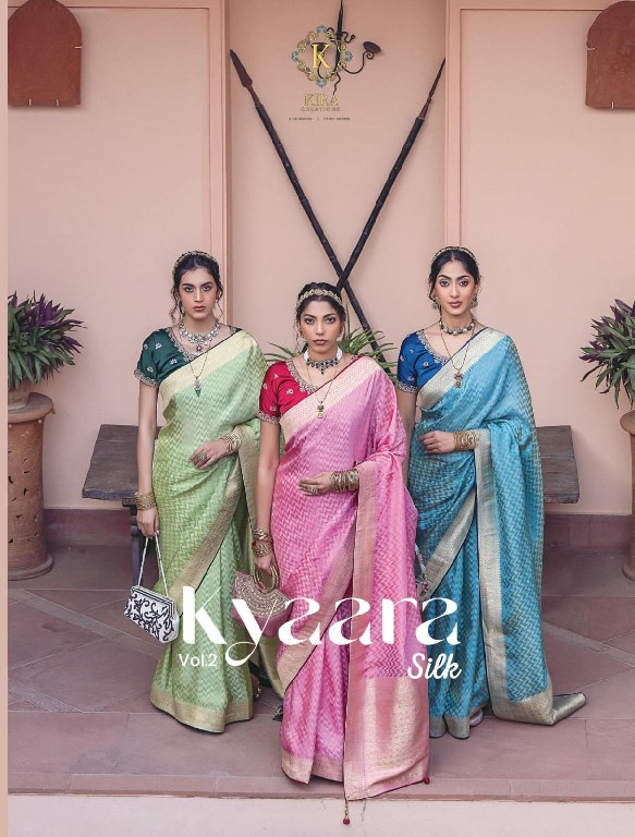 Kira Creation Kyaara Silk Vol-2 Wholesale Pure Viscose Dola Embroidered Blouse Sarees