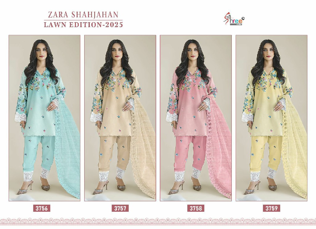 Shree Fabs Zara Shahjahan Lawn Edition 2025 Wholesale Indian Pakistani Suits