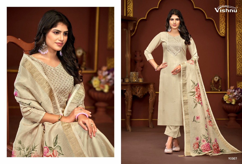 vishnu launch alfaaz vol 2 simmer silk attractive look dress material online