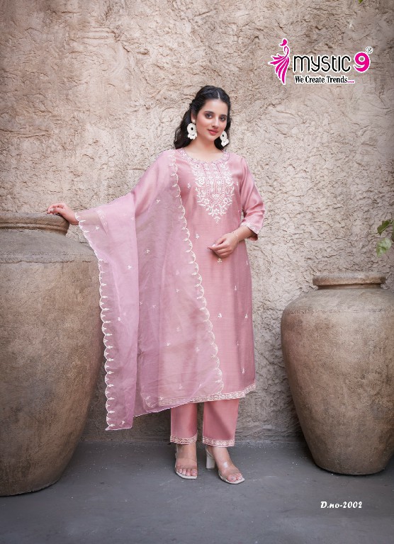 Mystic 9 Flora Vol-2 Wholesale Viscose Vertical Straight Cut Kurtis With Pant And Dupatta