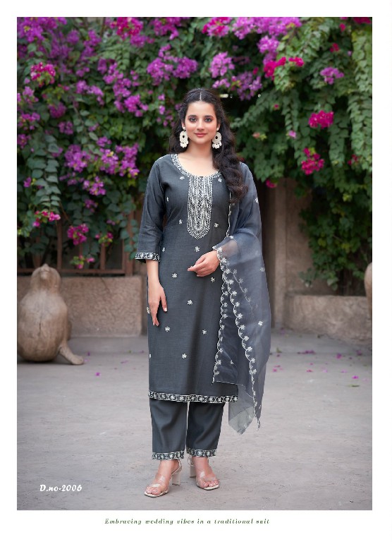 Mystic 9 Flora Vol-2 Wholesale Viscose Vertical Straight Cut Kurtis With Pant And Dupatta