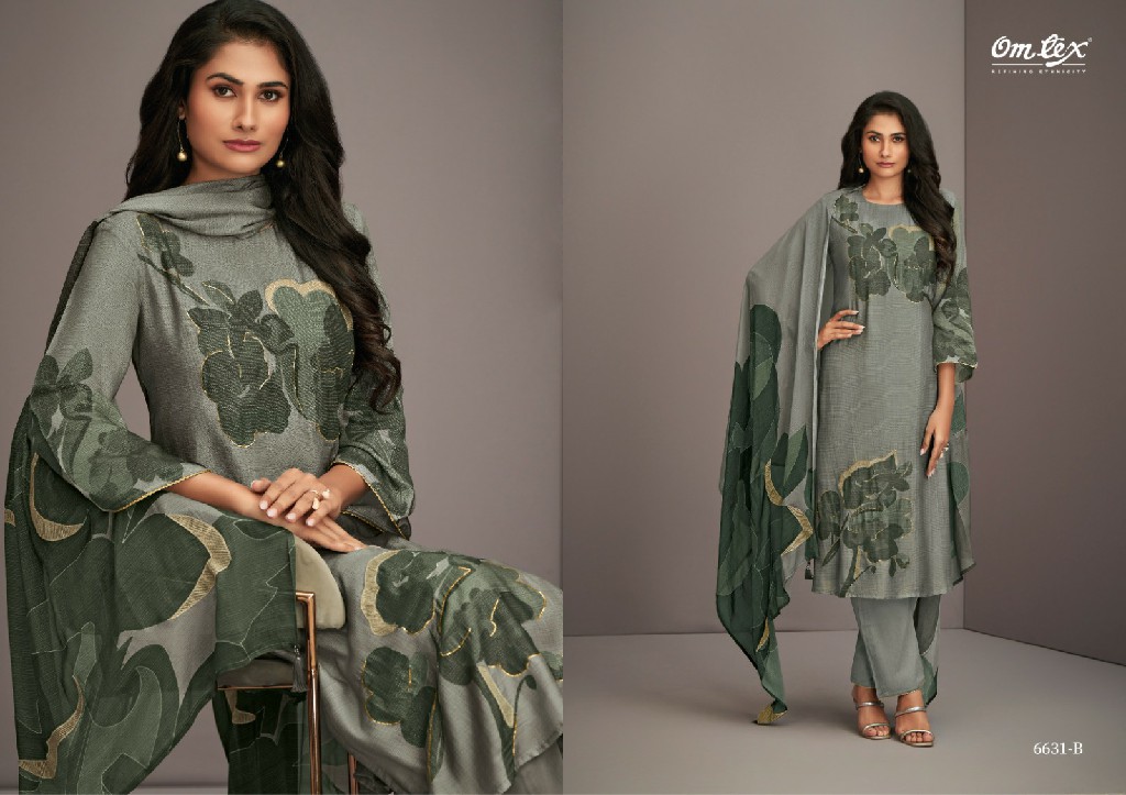 Omtex Dania Wholesale Nida Silk With Embroidery Salwar Suits