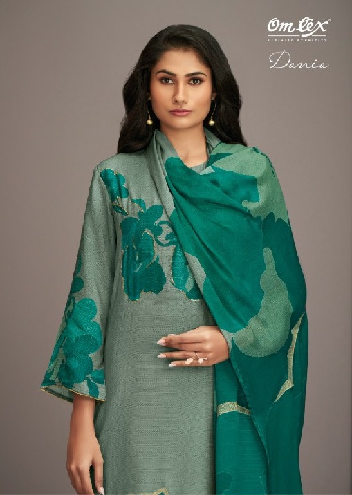 Omtex Dania Wholesale Nida Silk With Embroidery Salwar Suits