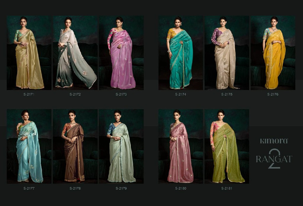 Kimora Rangat Vol-2 D.no 2171 To 2181 Wholesale Function Special Party Wear Sarees