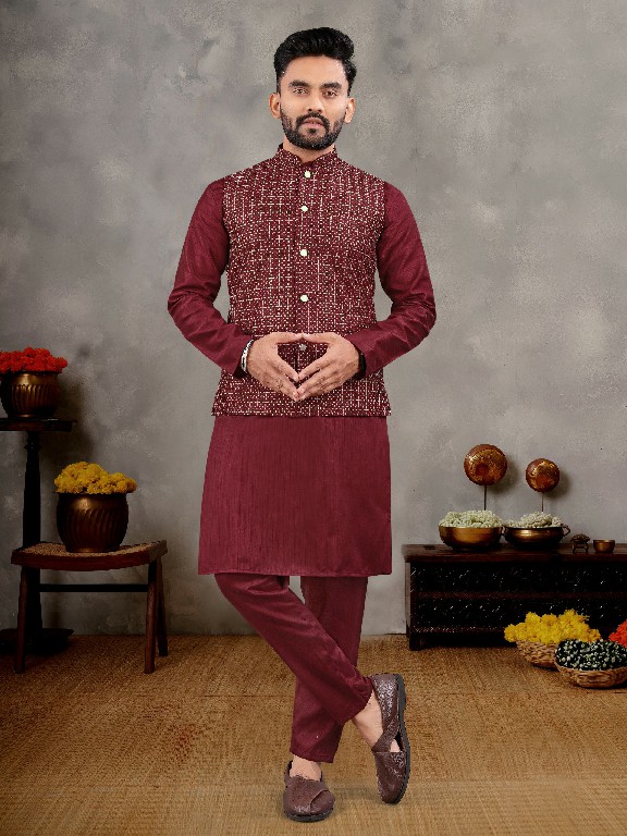 Banwery Manyavar Vol-3 Wholesale Mens Wear Kurta With Pajama And Koti