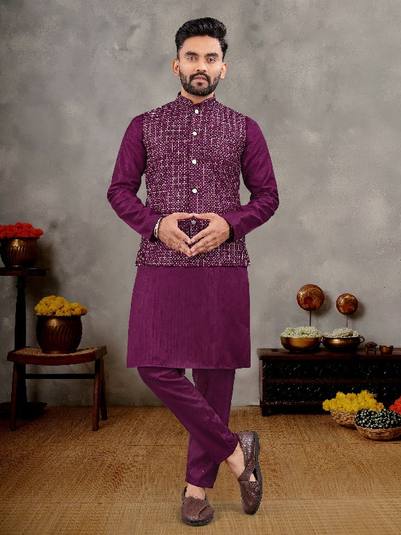 Banwery Manyavar Vol-3 Wholesale Mens Wear Kurta With Pajama And Koti