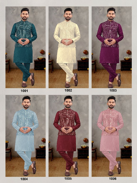 Banwery Manyavar Vol-3 Wholesale Mens Wear Kurta With Pajama And Koti