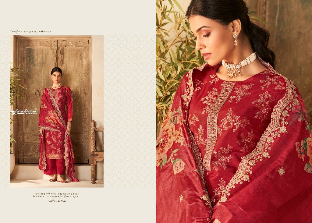 Shree Shalika Anokhi Wholesale Pure Viscose Dola Jacquard With Embroidery Neck Work Dress