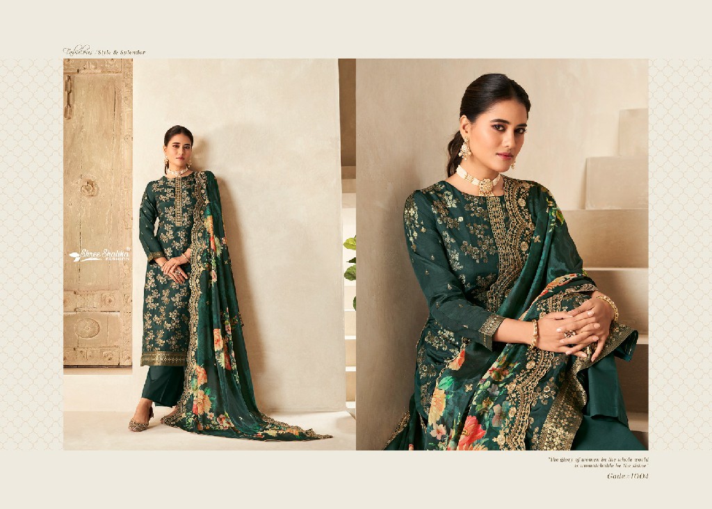 Shree Shalika Anokhi Wholesale Pure Viscose Dola Jacquard With Embroidery Neck Work Dress