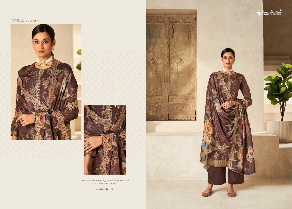 Shree Shalika Anokhi Wholesale Pure Viscose Dola Jacquard With Embroidery Neck Work Dress