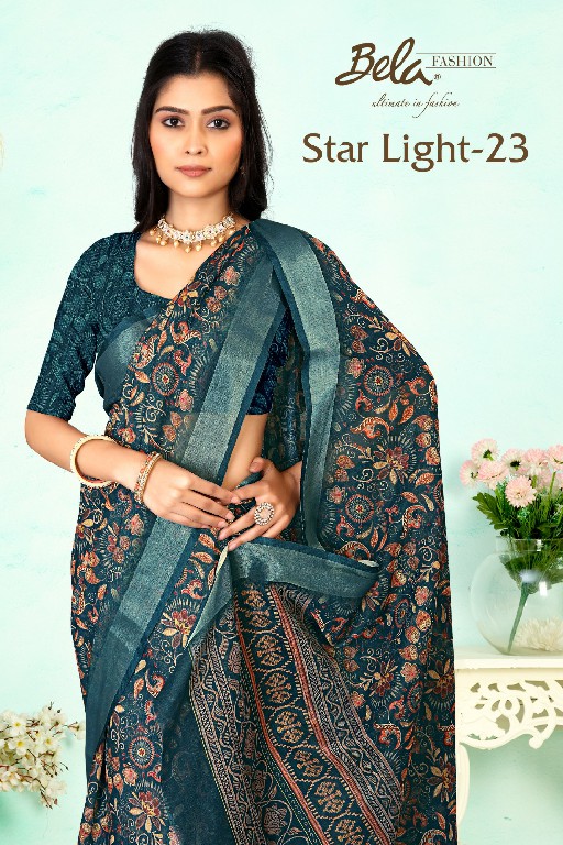 Bela Star Light Vol-23 Wholesale Linen Digital Print Sarees