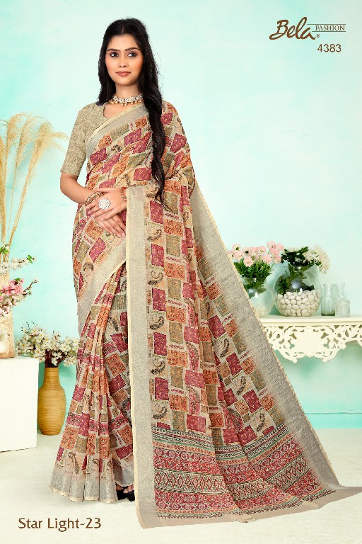 Bela Star Light Vol-23 Wholesale Linen Digital Print Sarees