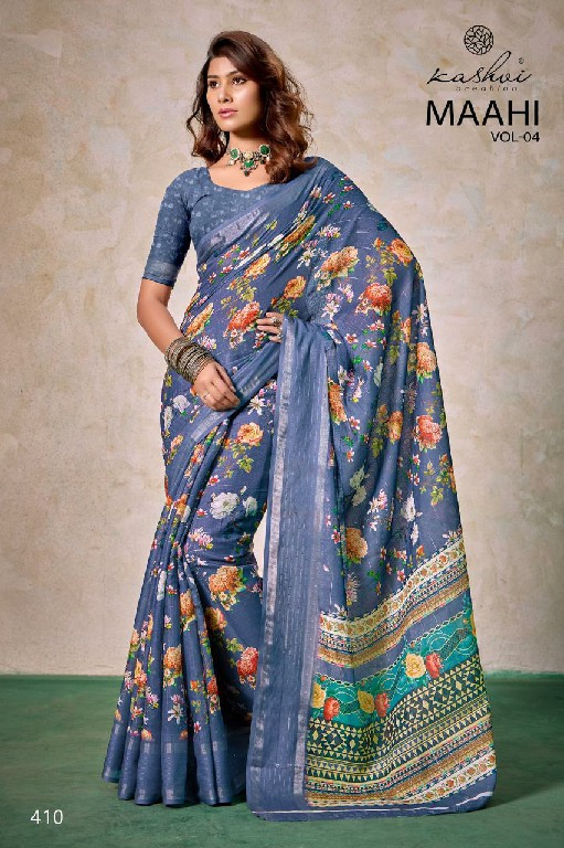 Kashvi Maahi Vol-4 Wholesale Linen Weaving Sequence Border Sarees