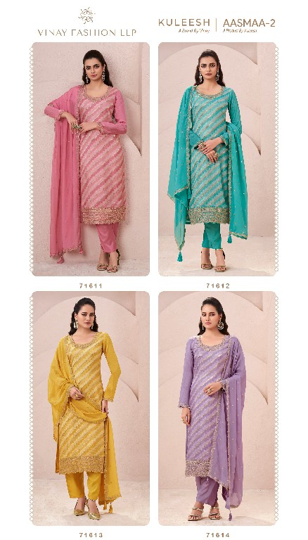 vinay fashion kuleesh aasmaa Vol-2 moga silk exclusive 3pcs dress for every occasion