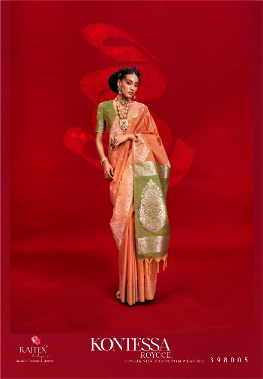 Rajtex Kontessa Roycce Wholesale Tussar Silk Handloom Weaving Sarees